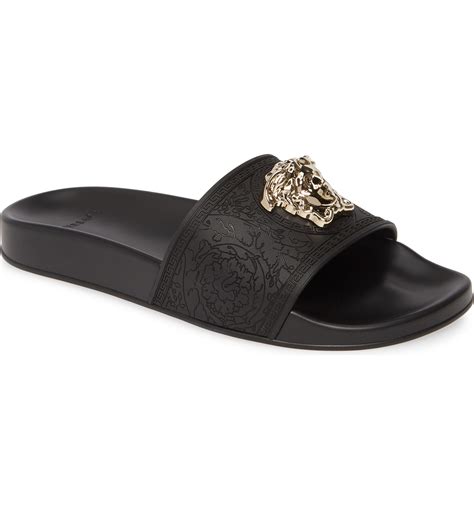 versace womens flat sandals|Versace slip on sandals women's.